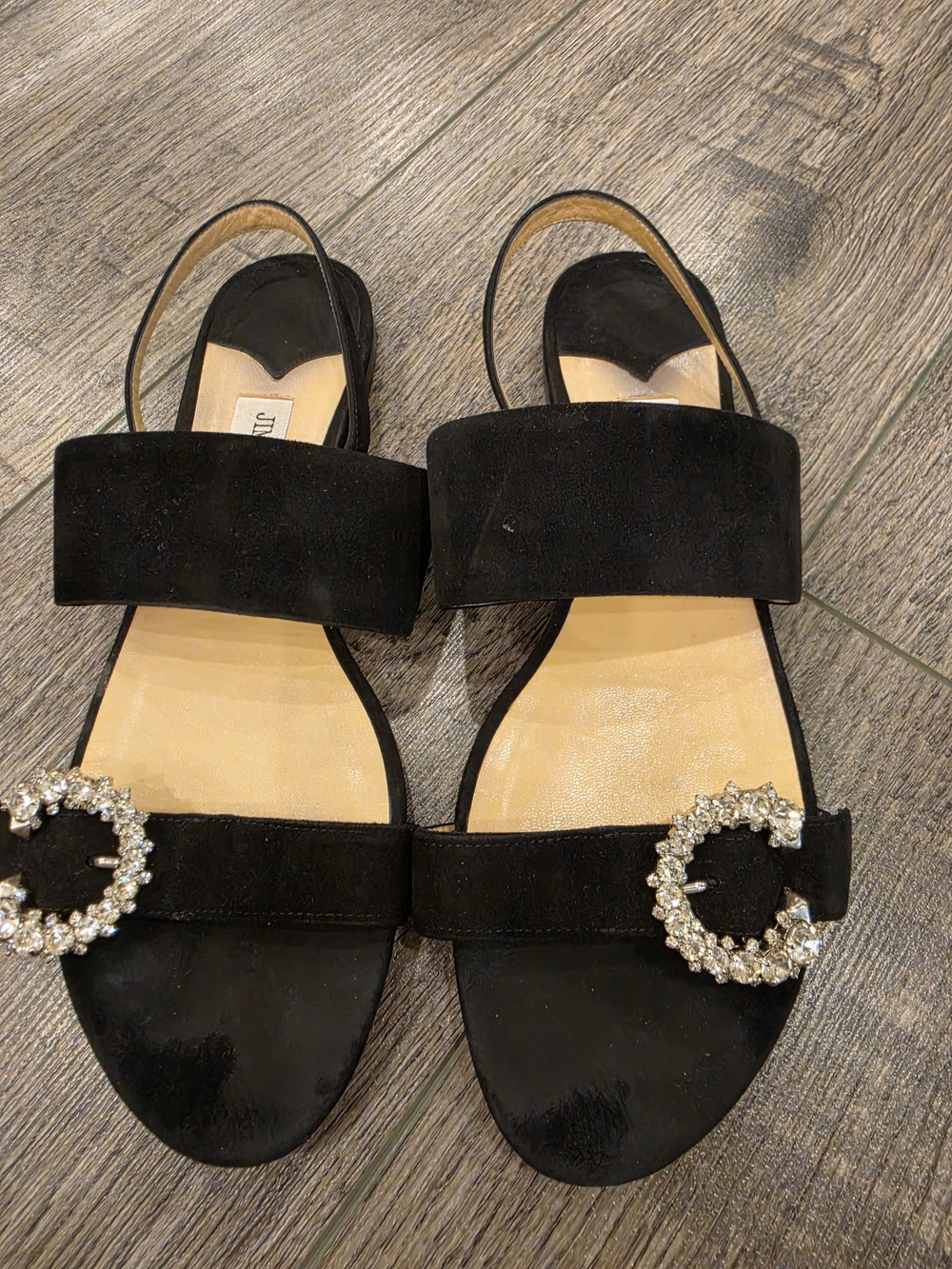 Jimmy Choo Black Suede Sandals
